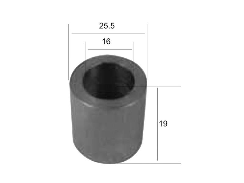 Casquilho ID: 16mm, D.Ext: 25.5mm, Comp: 19mm - para Desvoys, Falc (KRM), Quivogne, Votex, Ferri (S.78894)