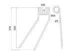 Mola - Esq. - Comp:378mm, Larg:106mm, Ø9mm - para Fella Aplicavel em: 487134 (S.78938)