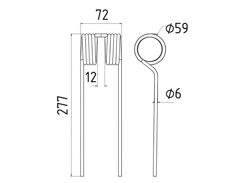 Mola Comp:275mm, Larg:75mm, Ø5.9mm - para Gustin Aplicavel em: 627662 (S.78941)