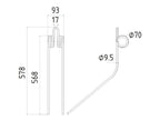 Mola Comp:568mm, Larg:93mm, Ø9.5mm - para Kuhn Aplicavel em: 57720200 (S.78948)