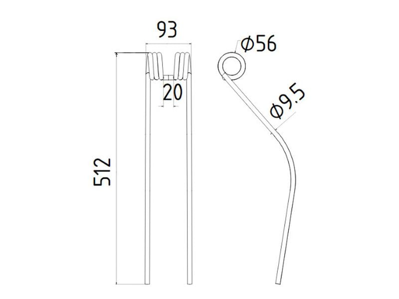 Mola Comp:510mm, Larg:91mm, Ø10mm - para Niemeyer Aplicavel em: 600034 (S.78953)