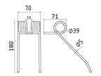 Mola Comp:180mm, Larg:70mm, Ø5mm - para Hesston Aplicavel em: 701710102 (S.78963)