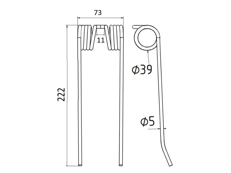 Mola Comp:223mm, Larg:71mm, Ø5mm - para Rivierre Casalis Aplicavel em: 81432 (S.78964)