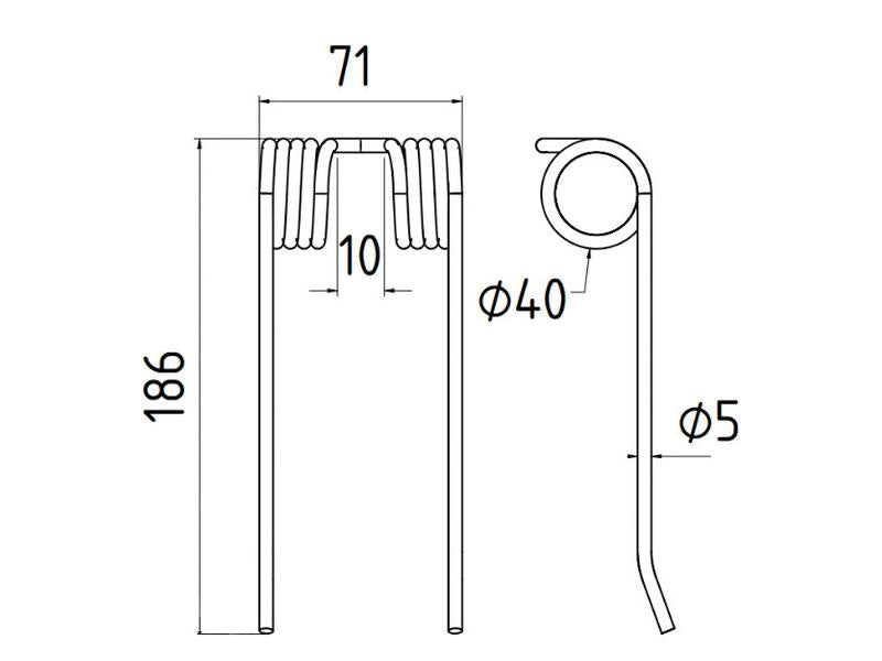 Mola Comp:185mm, Larg:70mm, Ø5mm - para Rivierre Casalis, PZ Aplicavel em: 18608450 (S.78965)