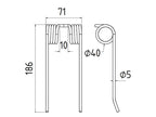Mola Comp:185mm, Larg:70mm, Ø5mm - para Rivierre Casalis, PZ Aplicavel em: 18608450 (S.78965)