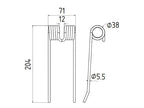 Mola Comp:204mm, Larg:71mm, Ø5.5mm - para Rivierre Casalis, Vicon, Massey Ferguson, PZ Aplicavel em: 18606450 (S.78969)