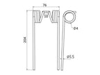 Mola Comp:204mm, Larg:76mm, Ø5.5mm - para Welger Aplicavel em: 0940530200 (S.78970)