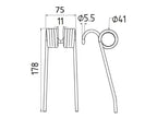 Mola - Esq./Dt. - Comp:178mm, Larg:75mm, Ø5.5mm - para Carraro Aplicavel em: 30500015 (S.78986)