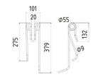 Mola - Esq. - Comp:379mm, Larg:101mm, Ø9mm - para Lely Aplicavel em: 4101701380 (S.78994)
