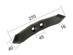 Bico 270x40x16mm Centros de orifícios em 45mm Aplicavel em: 4572431 (S.79371)
