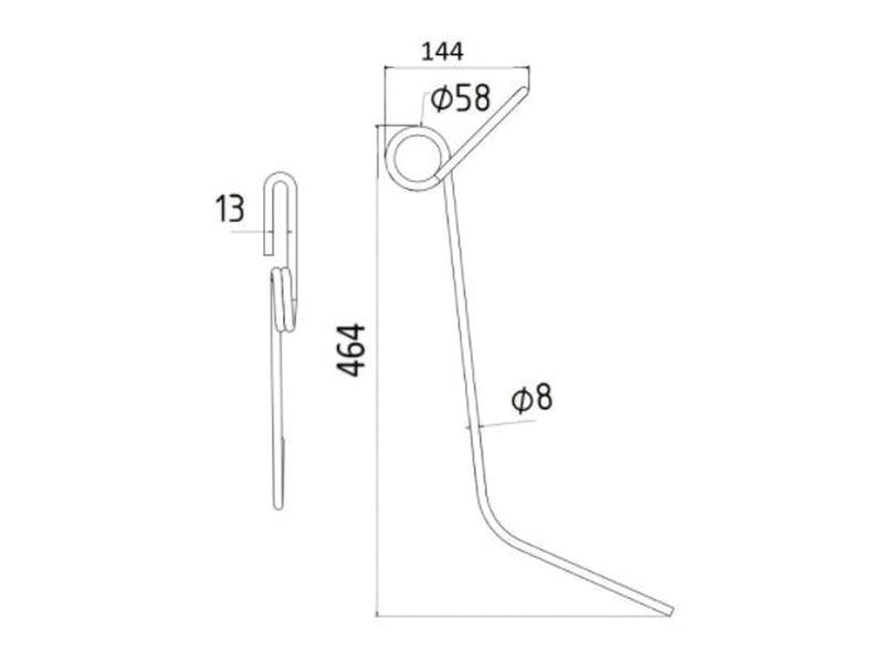 Mola Comp:464mm, Larg:29mm, Ø8mm - para Browns Aplicavel em: 71663 (S.79415)