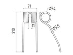 Mola Comp:210mm, Larg:71mm, Ø5.5mm - para New Holland, Massey Ferguson, Challenger Aplicavel em: 700728401 (S.79437)