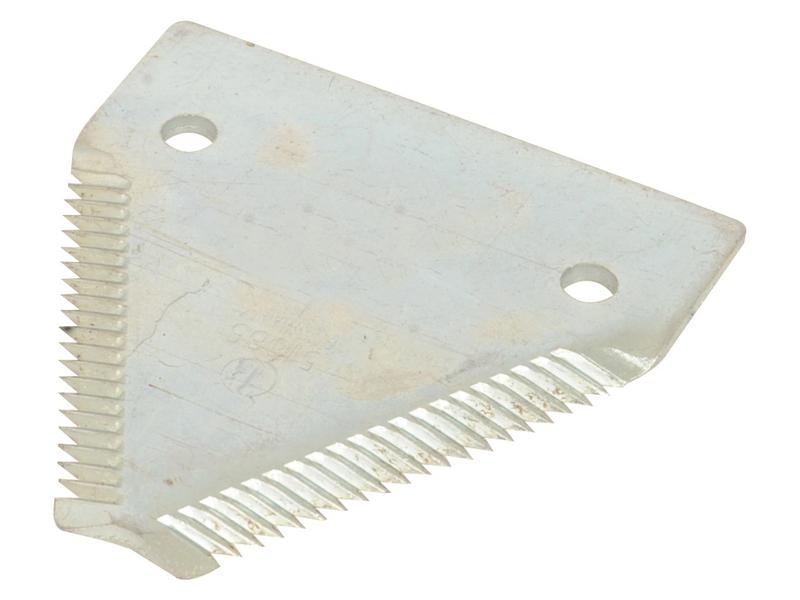 Faca - Serrilha por cima - 83x76x3mm - Orifício Ø6mm - Centros de orifícios em 52mm - paraNew Holland Aplicavel em: 84429103 (S.79458)
