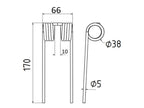 Mola Comp:170mm, Larg:66mm, Ø5mm - para Vicon, Case IH Aplicavel em: 16618868 (S.79620)