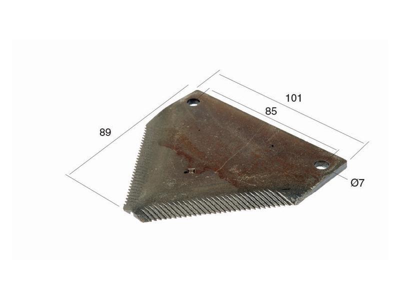 Lâmina de vagão alimentador 101mm x 89mm x 4mm para Lucas.G, Parmiter Aplicavel em: 43514930 (S.79808)