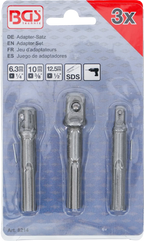 Conjunto de adaptadores | SDS - quadrado externo 6,3 mm (1/4"), 10 mm (3/8"), 12,5 mm (1/2") | 3 peças