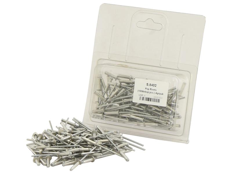 Agripak 100 un. Rebites POP 3.2 x 12mm (S.8402)