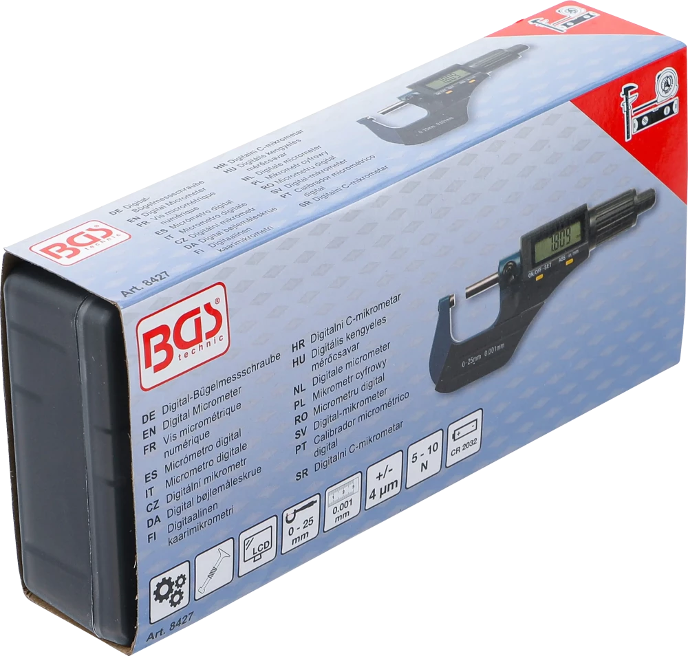 Calibrador micrométrico digital | 0 - 25 mm
