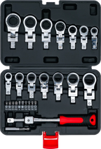 Conjunto de anel de roquete de encaixe e conjunto de pontas | 6 - 20 mm | 27 peças