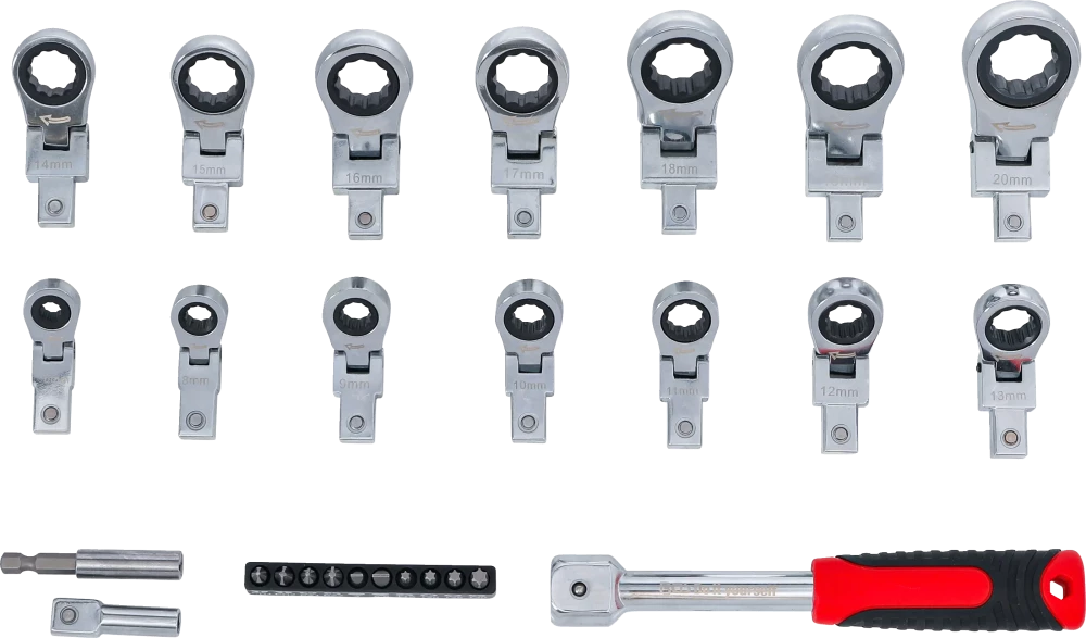 Conjunto de anel de roquete de encaixe e conjunto de pontas | 6 - 20 mm | 27 peças