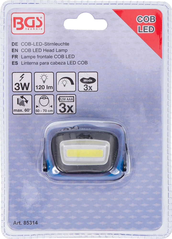 Lanterna de cabeça COB LED