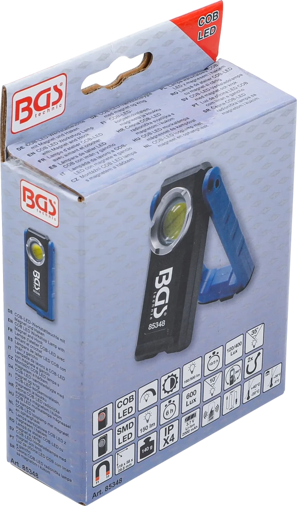 Luz de oficina LED COB com íman e gancho | articulada | com função de carga indutiva