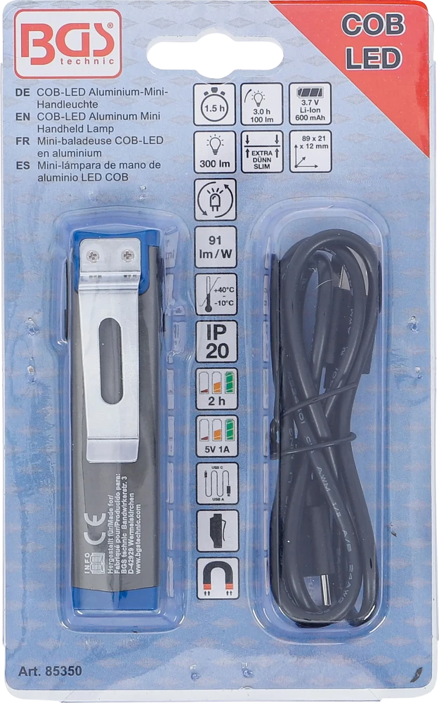 Mini lanterna de alumínio LED COB