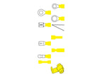 Terminal, Aperto Standard, 6.4mm, Amarela (4.0 - 6.0mm) (S.8551)