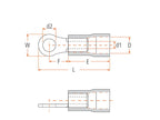 Agripak 25 un. Terminal, 6.4mm, Azul (S.8570)
