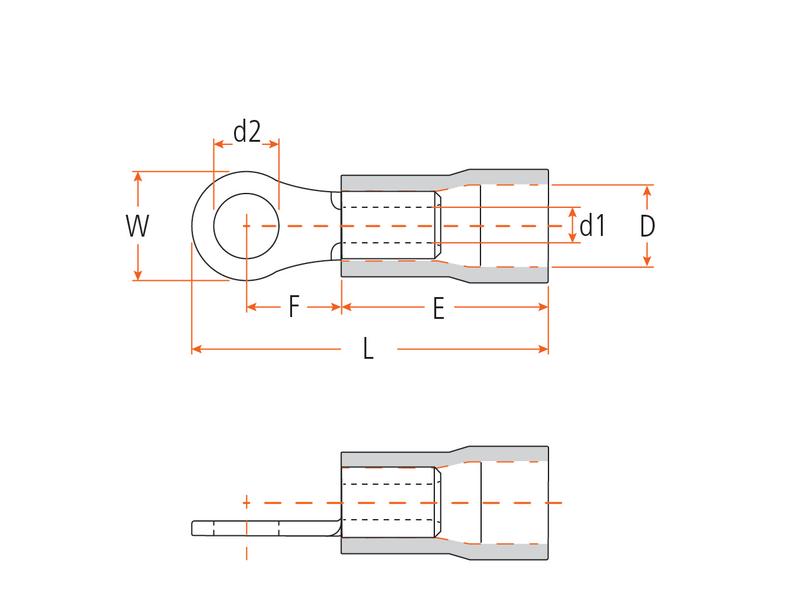 Agripak 25 un. Terminal, 6.4mm, Azul (S.8570)