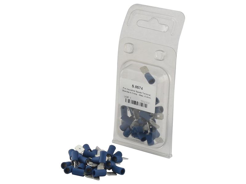 Agripak 25 un. Terminal 6.3mm, Azul (S.8574)