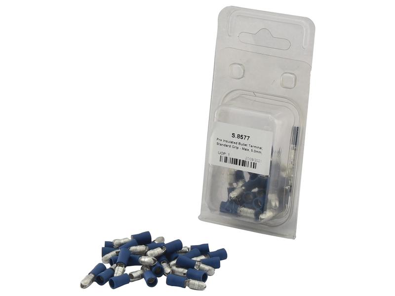 Agripak 25 un. Term. pré-isolado - Macho, 5.0mm, Azul (S.8577)