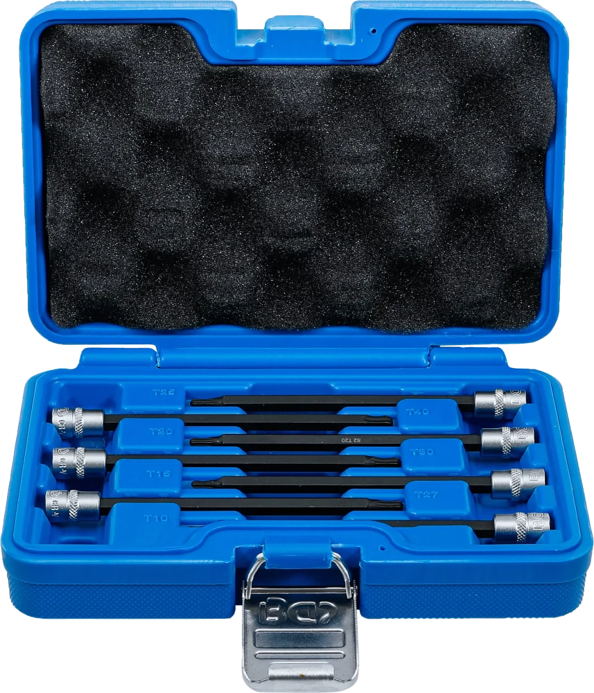 Conjunto de Encaixes Torx Cabeça Esférica | 1/4" | T10 - T40 | 7 peças