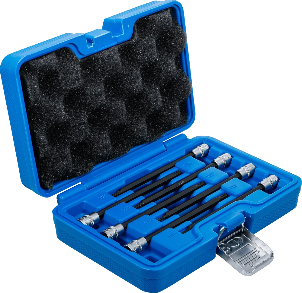Conjunto de Encaixes Torx Cabeça Esférica | 1/4" | T10 - T40 | 7 peças
