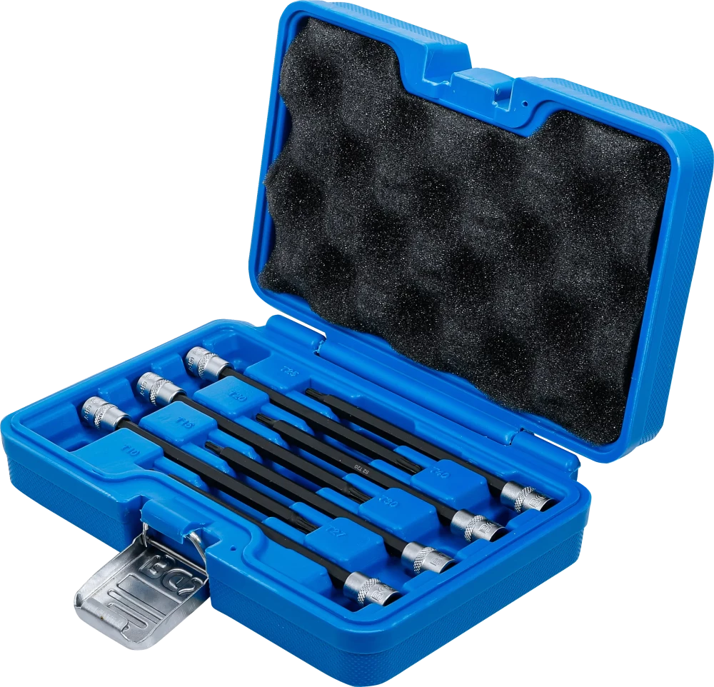 Conjunto de Encaixes Torx Cabeça Esférica | 1/4" | T10 - T40 | 7 peças