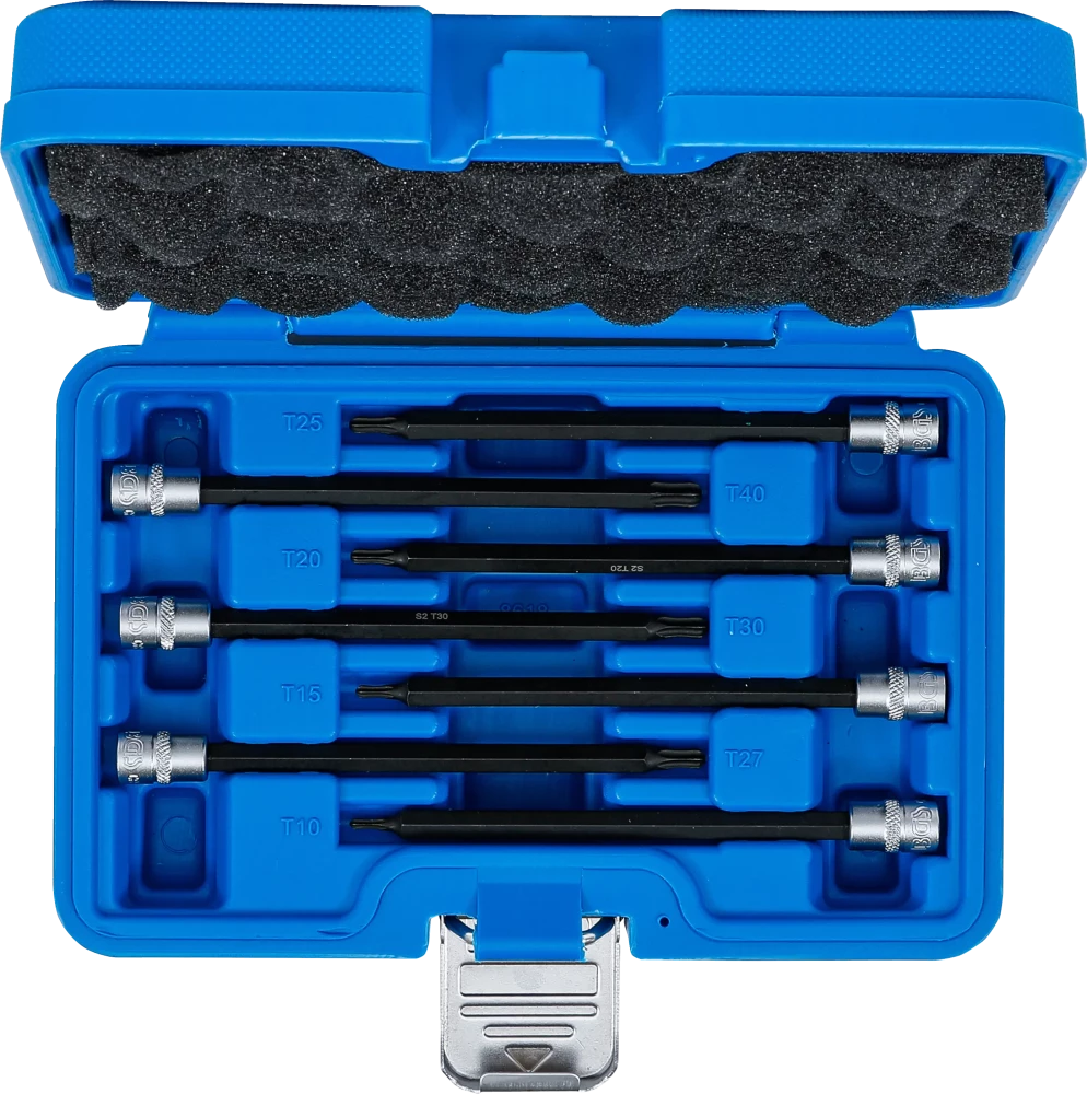 Conjunto de Encaixes Torx Cabeça Esférica | 1/4" | T10 - T40 | 7 peças