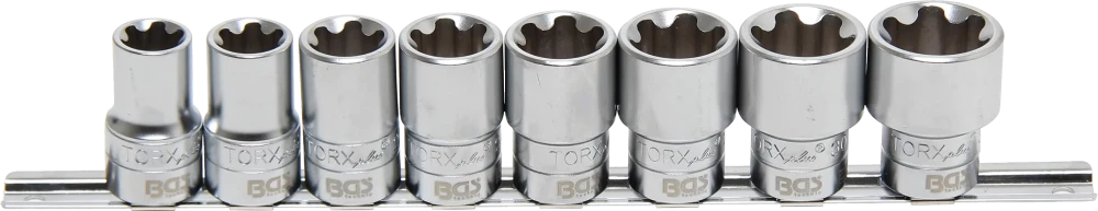 Conjunto de encaixes para chave de caixa perfil T Plus (para Torx Plus) | Entrada de quadrado interno de 12,5 mm (1/2") | 18EP - 32EP | 8 peças