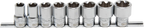 Conjunto de encaixes para chave de caixa perfil T Plus (para Torx Plus) | Entrada de quadrado interno de 12,5 mm (1/2") | 18EP - 32EP | 8 peças