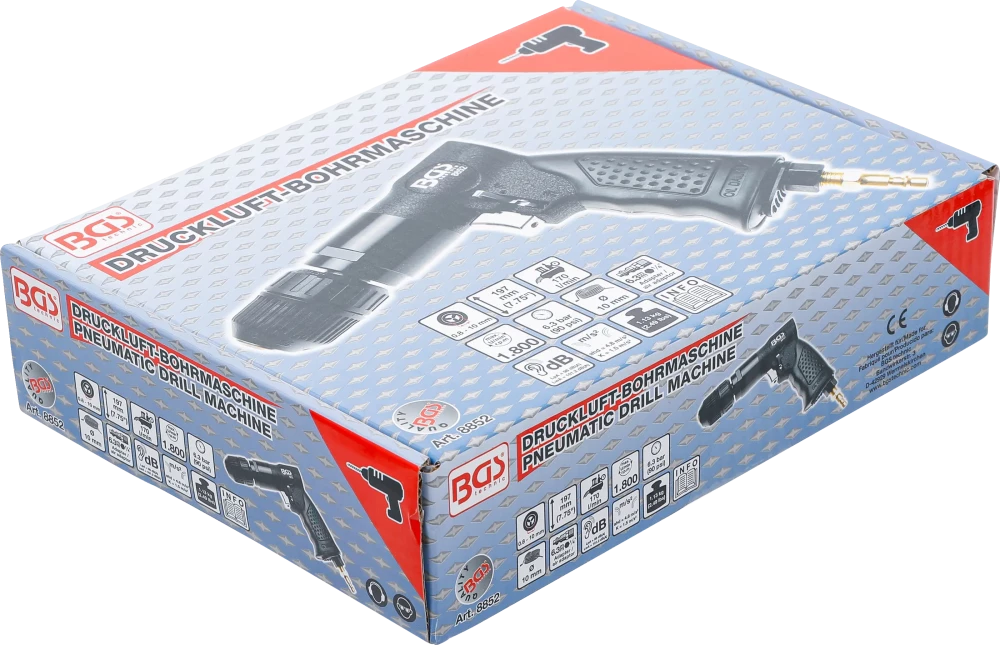 Berbequim pneumático com mandril de aperto rápido de 10 mm