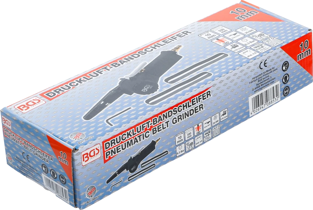 Lixadora de cinta pneumática para cintas de lixa de 10 mm
