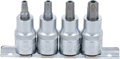 Conjunto de Encaixes Torx com Furo | 1/2" | T40 - T55 | 4 peças