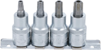 Conjunto de Encaixes Torx com Furo | 1/2" | T40 - T55 | 4 peças