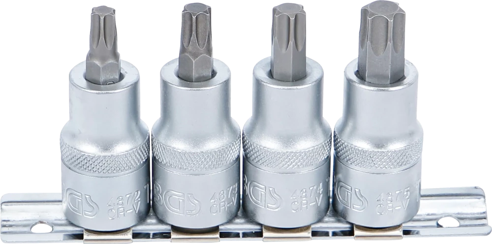 Conjunto de Encaixes Torx | 1/2" | T40 - T55 | 4 peças