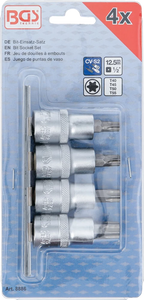Conjunto de Encaixes Torx | 1/2" | T40 - T55 | 4 peças