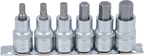 Conjunto de Encaixes para Pontas | Sextavado Interno | 1/2" | 6 peças