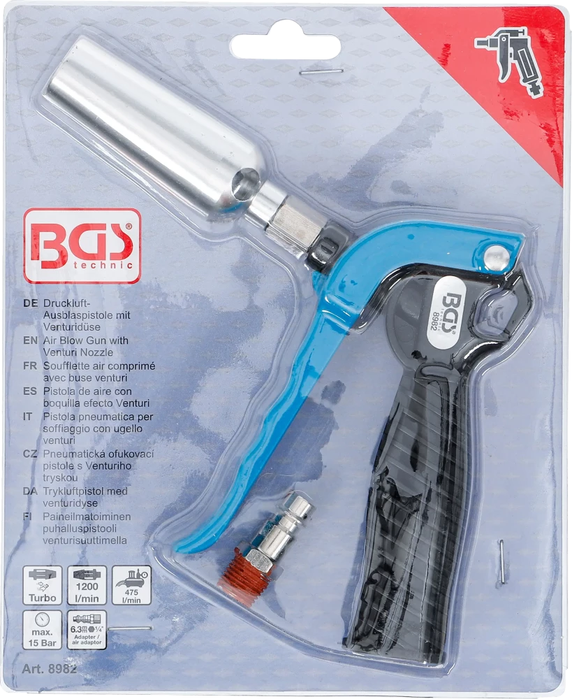 Pistola de ar comprimido com bico Venturi