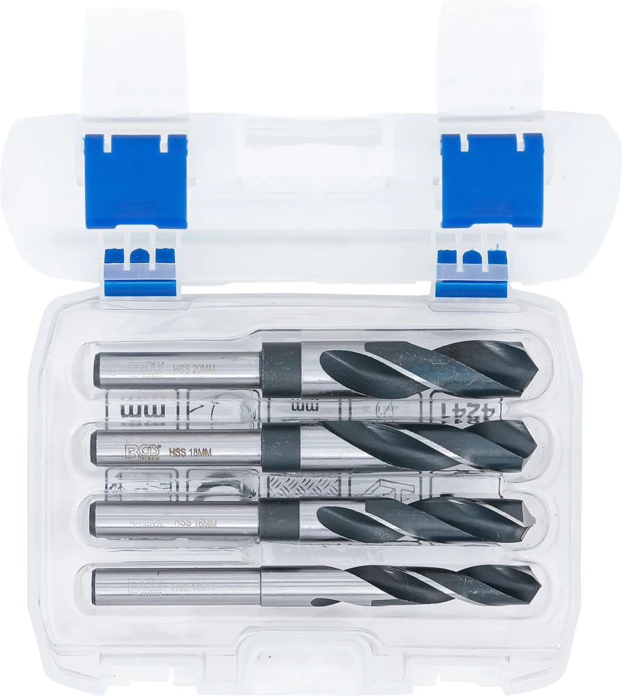 Conjunto de brocas de HSS | 14 - 16 - 18 - 20 mm | 4 peças