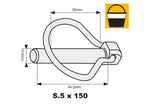 Balde pequeno 150 un. Cavilha mola tipo Pêra 10.5mm x 44.5mm (S.89)