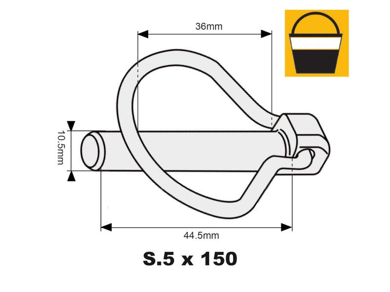 Balde pequeno 150 un. Cavilha mola tipo Pêra 10.5mm x 44.5mm (S.89)