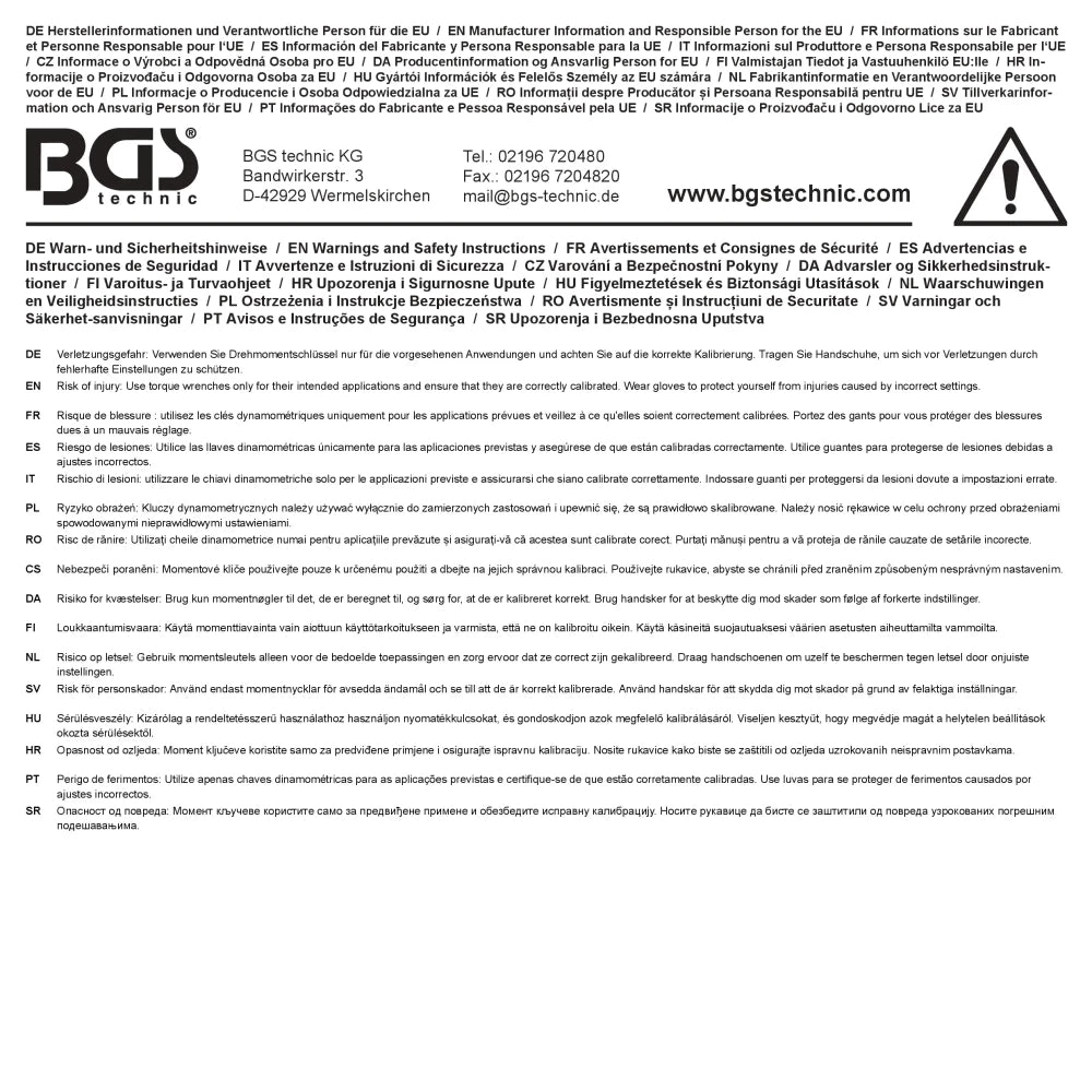 Conjunto de chaves dinamométricas | 6,3 mm (1/4") 2 - 24 Nm, 10 mm (3/8") 19 - 110 Nm, 12,5 mm (1/2") 28 - 210 Nm | 3 peças